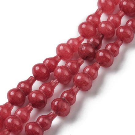 Vörös Jade Sztúpa Tök Ásványgyöngy Gyöngyfüzér 17,5-18,5x9,5-10mm