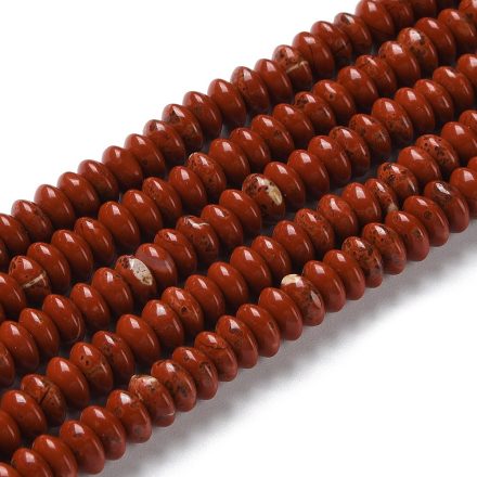 Vörös Jáspis Korong Ásványgyöngy 6x3mm