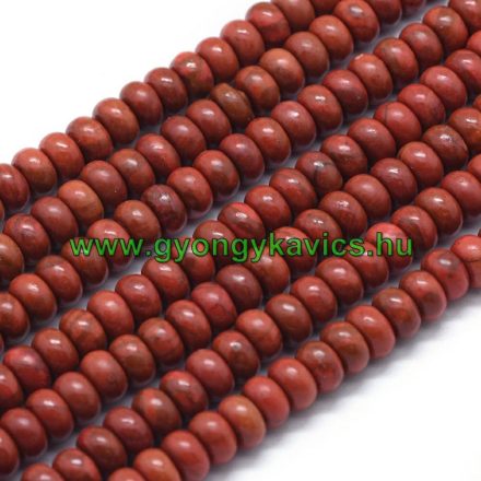 Vörös Jáspis Korong Ásványgyöngy 8x5mm