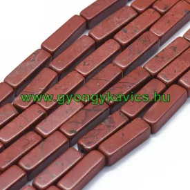   Vörös Jáspis Oszlop Ásványgyöngy Gyöngyfüzér 12,5-13,5x3-5mm
