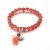 Vörös Karneol Achát Angyal Charm Karkötő (K49) 6mm Csukló átmérő: 4,8cm