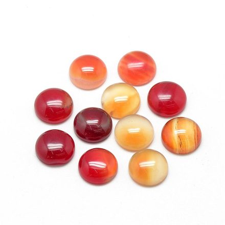 Vörös Karneol Achát Kaboson 6mm
