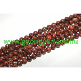 Vörös Larvikit Ásványgyöngy 8mm