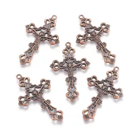 Vörösréz Színű Kereszt Medál 43,5x26mm