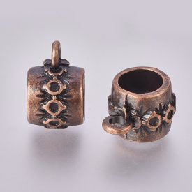   Vörösréz Színű Medáltartó Nyaklánc Karkötő Ékszer Dísz Közdarab Köztes 10,5x9mm