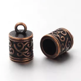 Vörösréz Színű Zsinórvég 13x8,5mm Lyuk: 6mm