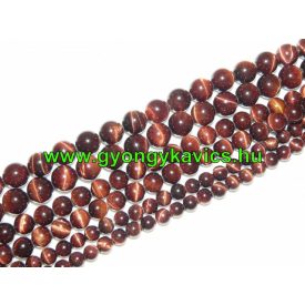 Vörös Tigrisszem Macskaszem Ásványgyöngy  10mm