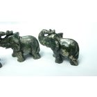 Zöld Ásvány Elefánt Dísz Marokkő 52x25x34mm