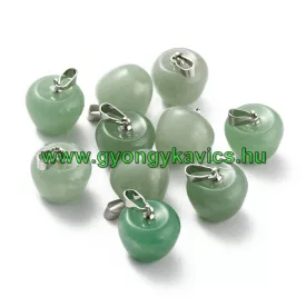 Zöld Aventurin Ásvány Alma Medál 19x14mm