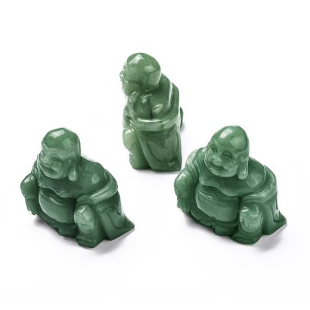 Zöld Aventurin Ásvány Buddha Budha Szobor Dísz Marokkő 44,5x27x48,5mm