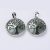Ezüst Színű Zöld Aventurin Életfa Ásvány Medál 31x8mm