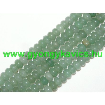 Zöld Aventurin Korong Ásványgyöngy Gyöngyfüzér 8x5mm