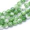 Zöld Fehér Jade Ásványgyöngy Gyöngyfüzér 6mm