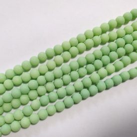 Zöld Színű Festett Üveggyöngy Lávakő Imitáció 8mm