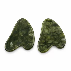   Zöld Jade Ásvány Masszázs Masszírozó Gua Sha Arcmasszírozó ~75x50mm (Hibás)