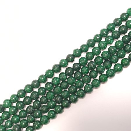 Zöld Jade (nem áttetsző) (2) Ásványgyöngy Gyöngyfüzér 6mm