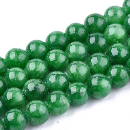 Zöld Jade (nem áttetsző) (2) Ásványgyöngy Gyöngyfüzér 8mm