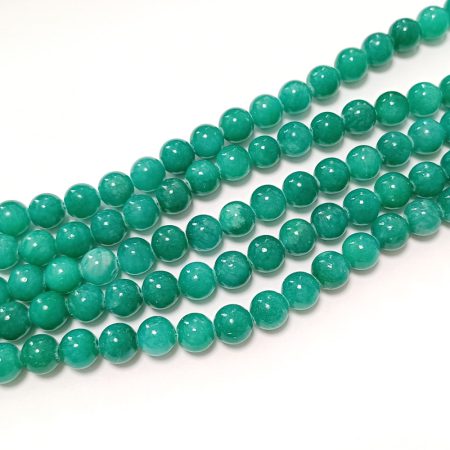 Zöld Jade (nem áttetsző) (2) Ásványgyöngy Gyöngyfüzér 8mm