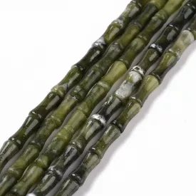 Zöld Jade Oszlop Ásványgyöngy 12,5x5,5mm