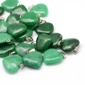 Zöld Jade Ásvány Szív Medál 20-22x5-8mm