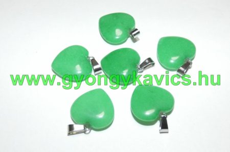 Zöld Jade Ásvány Szív Medál 20x20x6mm