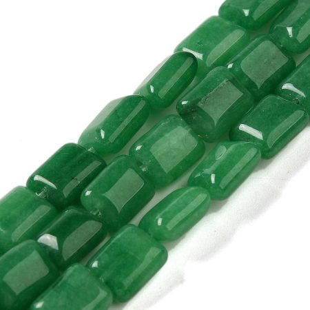 Zöld Jade Téglalap Ásványgyöngy 8-9x6-7x4mm