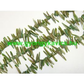 Zöld Kagyló "Cápafog" Gyöngy 2-4cm x 4-8mm