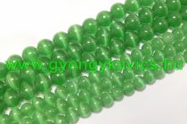 Zöld Macskaszem (Üveg) (sötét) Ásványgyöngy 6mm