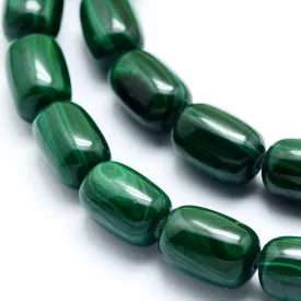 Zöld Malachit Oszlop Henger Ásványgyöngy 12x8mm