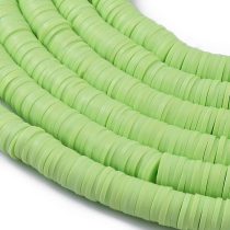   Zöld (2) Polymer Korong Heishi Gyöngy Gyöngyfüzér 6x0,5-1mm ~45cm