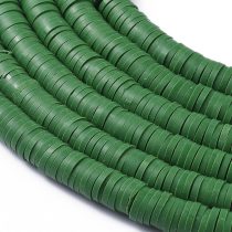   Zöld (4) Polymer Korong Heishi Gyöngy Gyöngyfüzér 6x0,5-1mm ~45cm