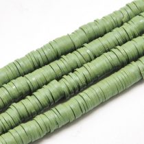   Zöld (1) Polymer Korong Heishi Gyöngy Gyöngyfüzér 8x0,5-1mm ~45cm