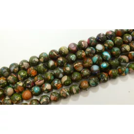   Zöld Színes Tengeri Jáspis Regalit Ásványgyöngy Gyöngyfüzér 8mm