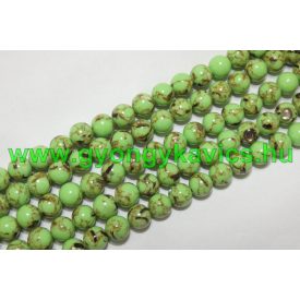 Zöld Szintetikus Gyöngy Valódi Kagyló Darabokkal 6mm