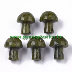  Zöld Taiwan Jade Ásvány Masszázs Masszírozó Gomba 21x16mm