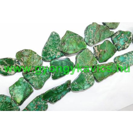 Zöld Tengeri Jáspis Regalit Szirom Szelet Ásványgyöngy 20-62x15-50x4-7mm