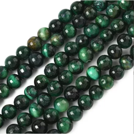 Zöld Tigrisszem (2) Ásványgyöngy 4mm